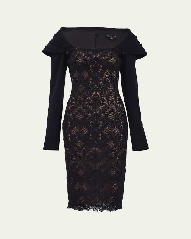 Bodycon Lace and Crepe Dress
